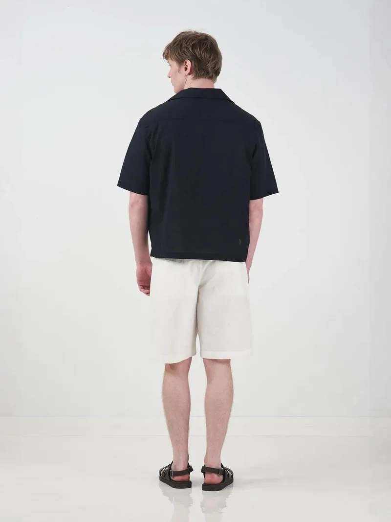 جيستو GIESTO Mid Waist Relaxed Fit Woven Tailored Shorts