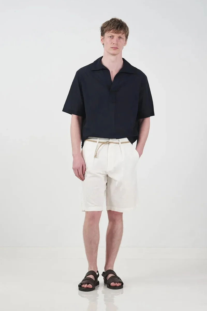GIESTO Mid Waist Relaxed Fit Woven Tailored Shorts