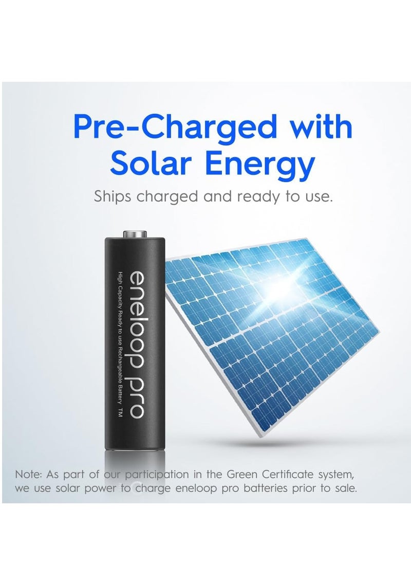 Panasonic eneloop pro AA 2550mAh Rechargeable Batteries, Pack of 4, BK-3HCCE4BT3 - Image 3
