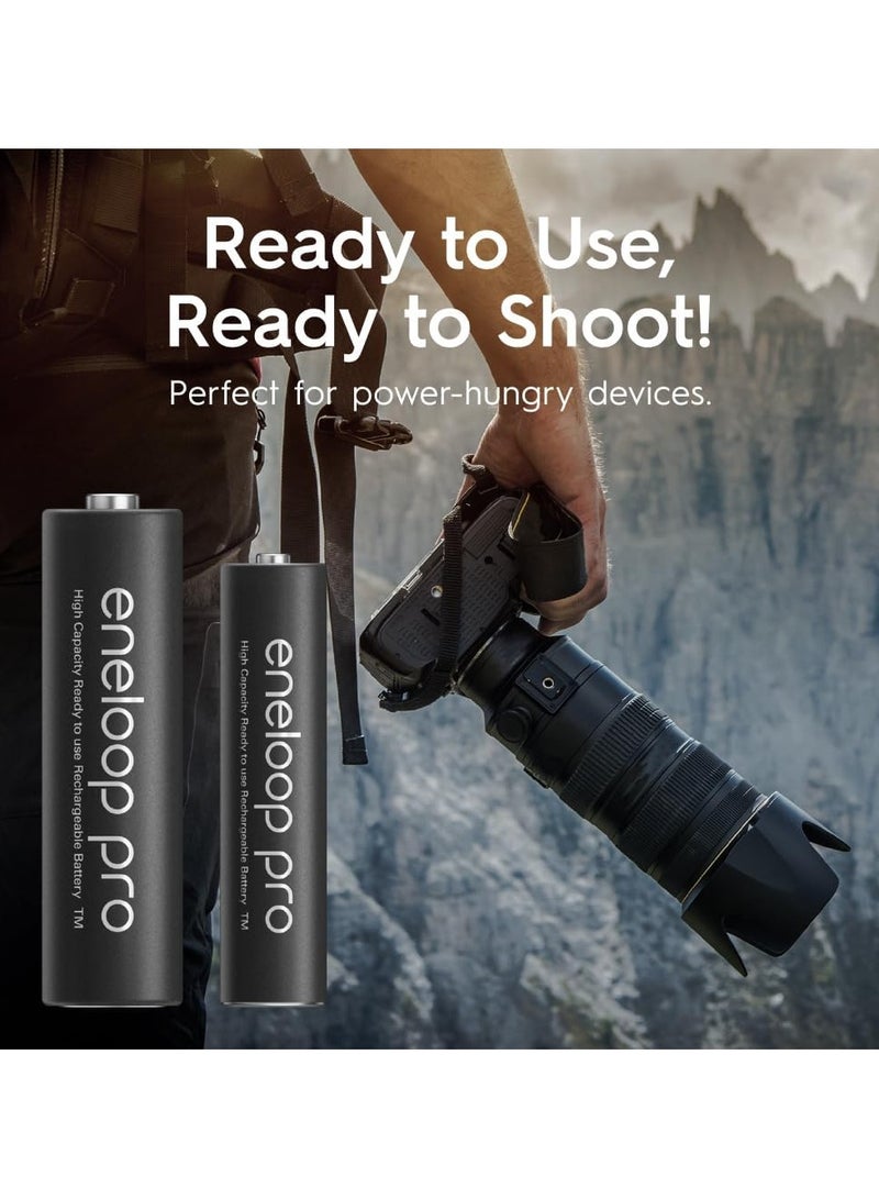Panasonic eneloop pro AA 2550mAh Rechargeable Batteries, Pack of 4, BK-3HCCE4BT3 - Image 5