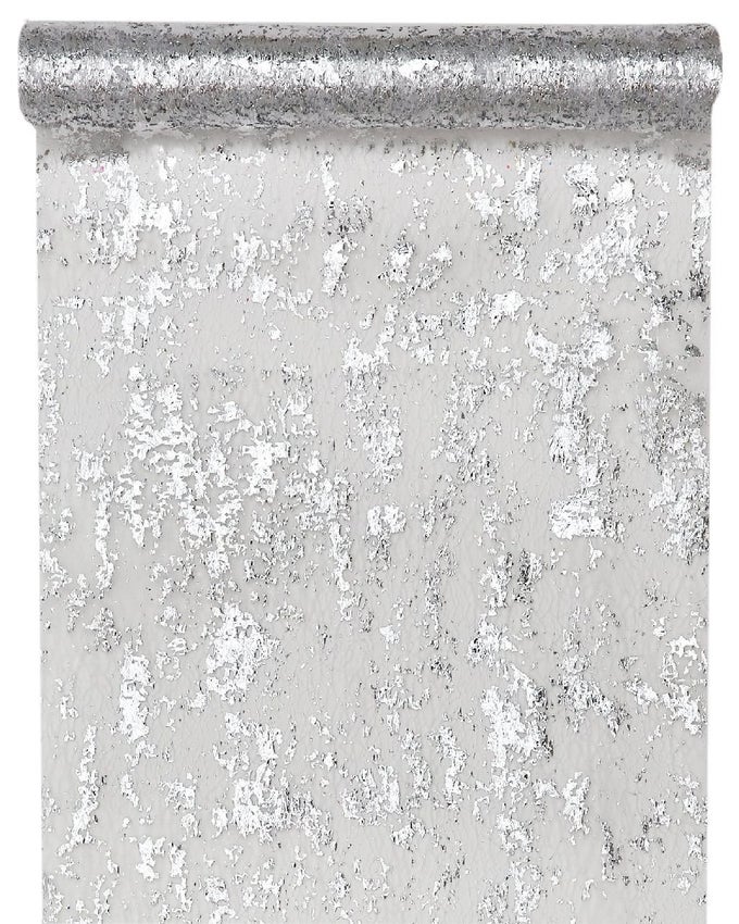 TABLE RUNNER FANTASY GLOSSY POLYESTER SILVER