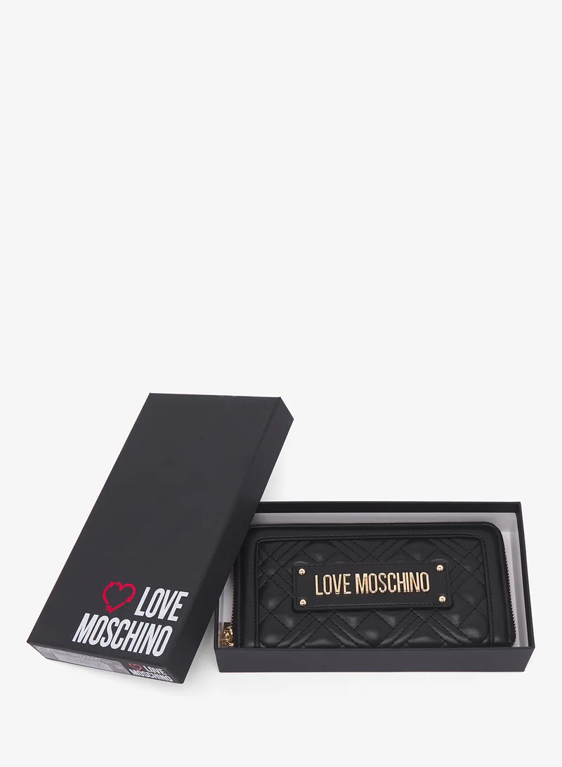 لوف موسكينو Logo zip through long wallets