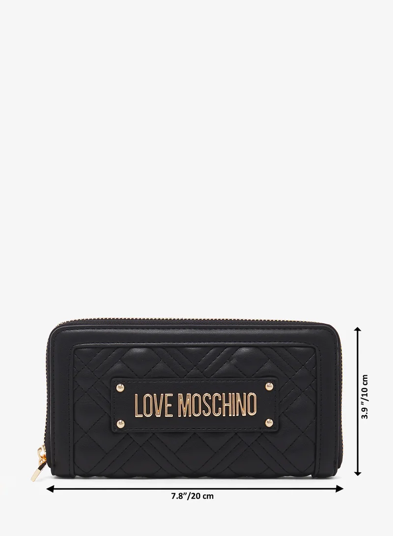 لوف موسكينو Logo zip through long wallets