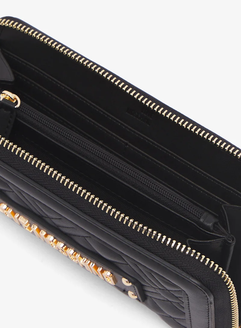 لوف موسكينو Logo zip through long wallets