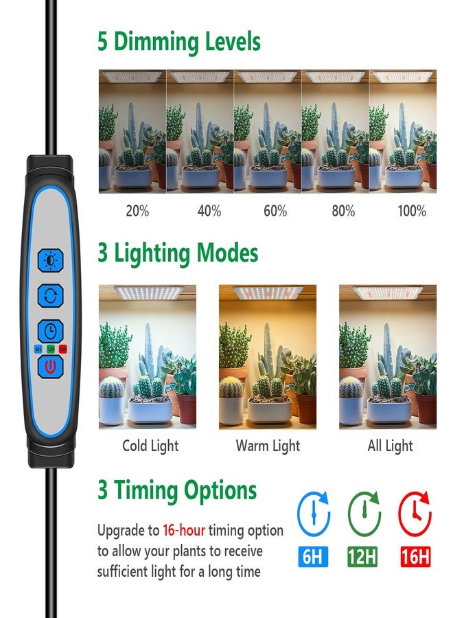 Aumtrly - Grow Light, Full Spectrum Under Cabinet, Plant Lights for Indoor Growing, 3 Panels, Lightweight Plant Light Panel with UL Adapter, Large Area Lighting, - Image 2