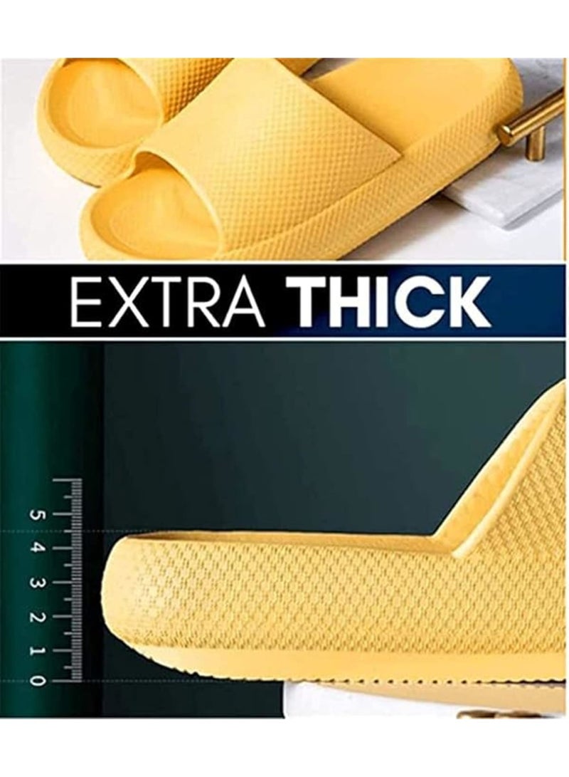 Zikra Pillow Slides Slippers, Massage Foam Bathroom Slippers, Non-Slip Thick Sole Slippers, Technology Soft Home Slippers for Women and Men Women 7.5-8.5/ Men 7-7.5 (Yellow) - Image 5