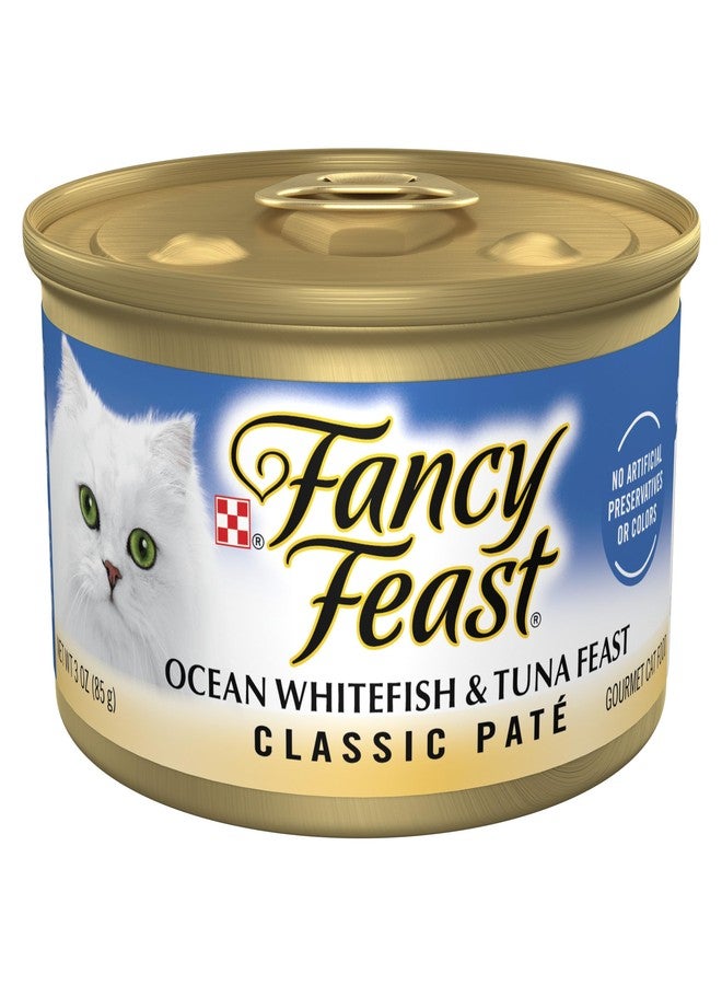 Fancy Feast Purina Fancy Feast Classic Pate Ocean Whitefish and Tuna Feast Classic Grain Free Wet Cat Food Pate - (Pack of 24) 3 oz. Cans - Image 1
