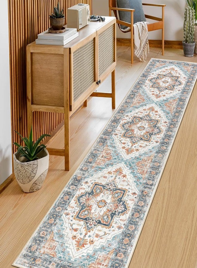 Pauwer Hallway Runner Rug 2x8, Long Washable Kitchen Rugs Runner, Farmhouse Vintage Medallion Area Rug Carpet, Soft Throw Rugs for Bedroom, Non Slip Floor Runner for Entryway Laundry - Image 5