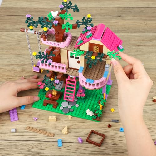HSANHE Tree House Building Set Compatible with Friends, 504 PCS Forest House Building Kit Birthday Gift for Kids Girls Boys Age 6-12 Years（7652） - Image 3