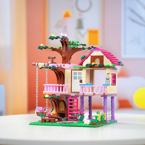 HSANHE Tree House Building Set Compatible with Friends, 504 PCS Forest House Building Kit Birthday Gift for Kids Girls Boys Age 6-12 Years（7652） - Image 4