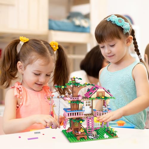 HSANHE Tree House Building Set Compatible with Friends, 504 PCS Forest House Building Kit Birthday Gift for Kids Girls Boys Age 6-12 Years（7652） - Image 5