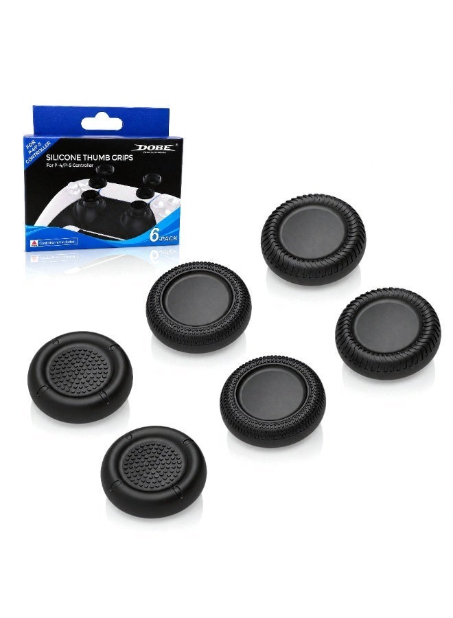 دوبي فوميس الكترونيكس أغطية سيليكون لأزرار التحكم (Thumb Grips) من DOBE لأجهزة PS5 / PS4 - عبوة من 6 قطع مانعة للانزلاق - Image 1
