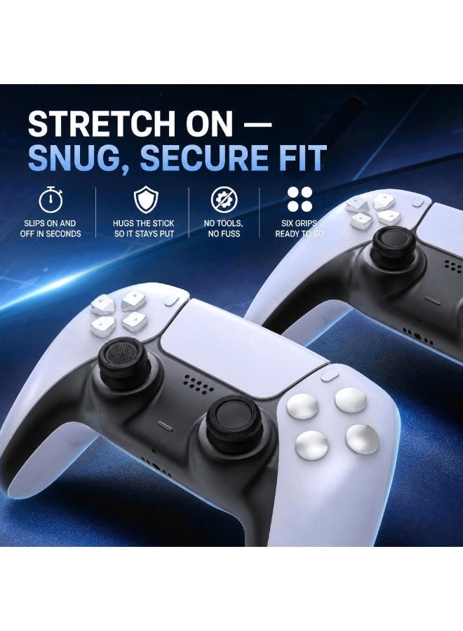 دوبي فوميس الكترونيكس أغطية سيليكون لأزرار التحكم (Thumb Grips) من DOBE لأجهزة PS5 / PS4 - عبوة من 6 قطع مانعة للانزلاق - Image 5