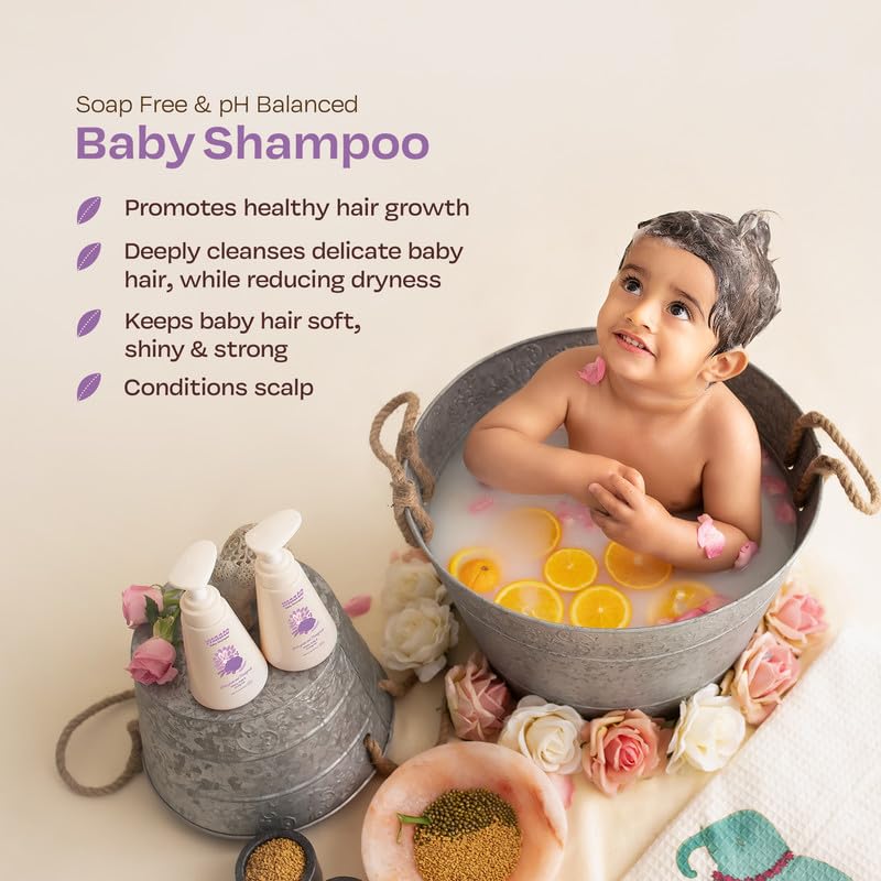 Maate Baby Body Wash (250 ml) & Shampoo (250 ml) Combo (Pack of 2) | With Ayurvedic Herbs, Beetroot & Fenugreek | Paraben & Sulphate-Free | pH Balanced, Soap Free & Tear-Free | Baby Body Wash for Bath - Image 2