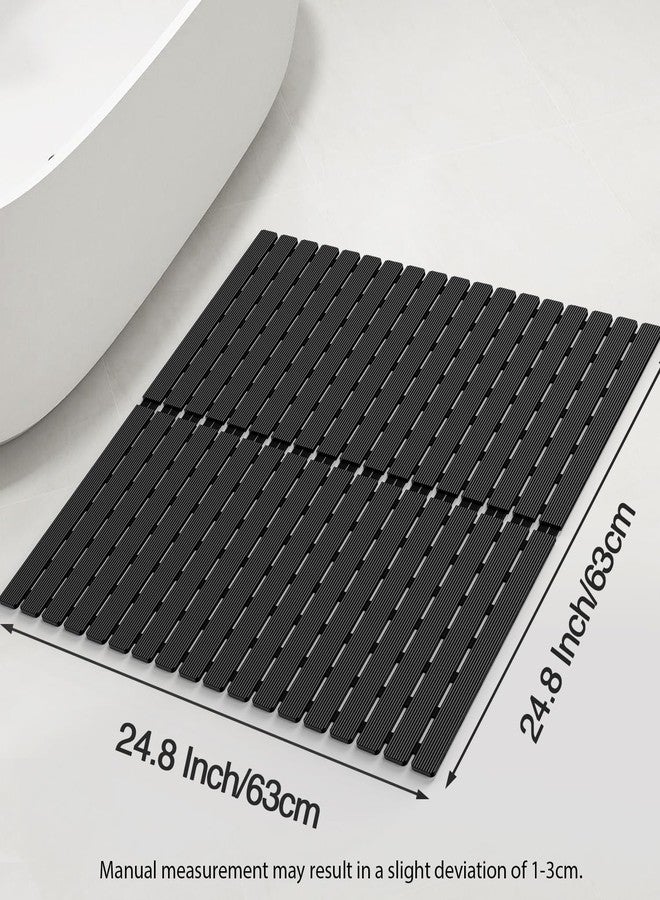 MBOSS Square Shower Mat for Inside Bathroom, Non Slip Bathtub Mat, 24 X 24 Inch Non Slip Shower Mat for Tub & Shower, Bathroom Essentials Safe, Easy to DIY Cut, Eco-Friendly Materials - Image 5