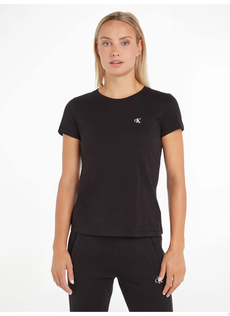 Calvin Klein Jeans Women's Slim T-Shirt - Cotton, Black