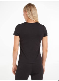 Calvin Klein Jeans Women's Slim T-Shirt - Cotton, Black  - Image 3