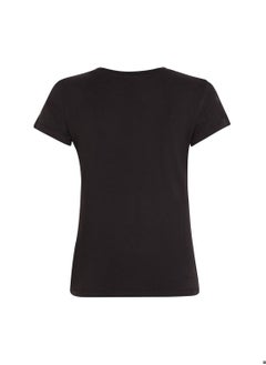 Calvin Klein Jeans Women's Slim T-Shirt - Cotton, Black  - Image 4