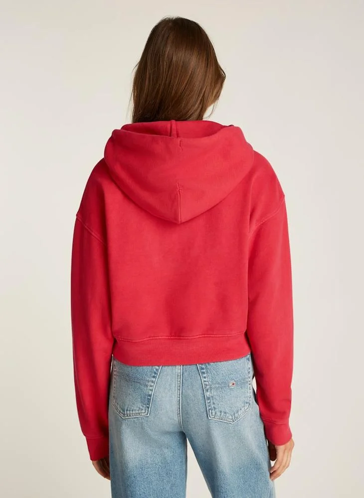 تومي جينز Logo Drawstring Hoodie