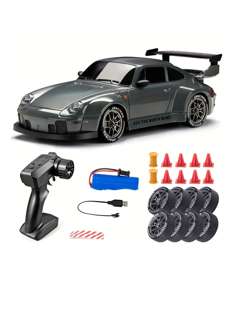 1:24 Scale RC Drifting Car – High-Speed Remote Control Vehicle with LED Lights, 2.4GHz Wireless Controller and Rechargeable Battery - Image 1