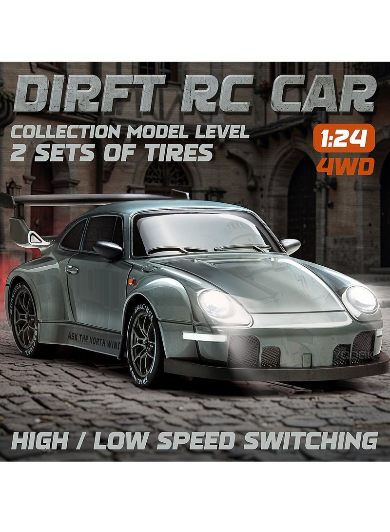 1:24 Scale RC Drifting Car – High-Speed Remote Control Vehicle with LED Lights, 2.4GHz Wireless Controller and Rechargeable Battery - Image 4