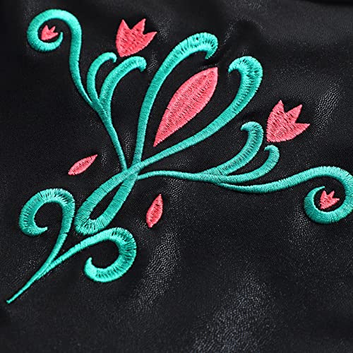 EQSJIU Tutu Dress for Girls 6-7 Gymnastics Leotards with Skirt Tutu Tulle Skirted Leotard Unitard Bodysuits Dance Ballet Blue Shiny Sequins Embroidered Flower - Image 3
