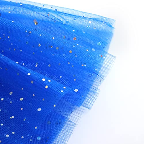 EQSJIU Tutu Dress for Girls 6-7 Gymnastics Leotards with Skirt Tutu Tulle Skirted Leotard Unitard Bodysuits Dance Ballet Blue Shiny Sequins Embroidered Flower - Image 5