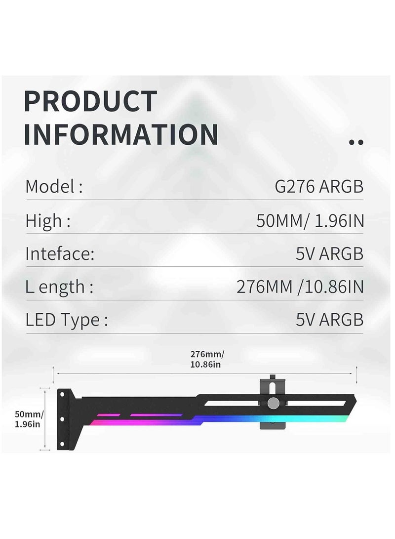 حامل وحدة معالجة الرسوميات، حامل بطاقة فيديو يدعم وحدة معالجة الرسوميات، حامل بطاقة فيديو/حامل حافظة، تجنب ثني بطاقة الرسوميات (ARGB LED) - Image 4
