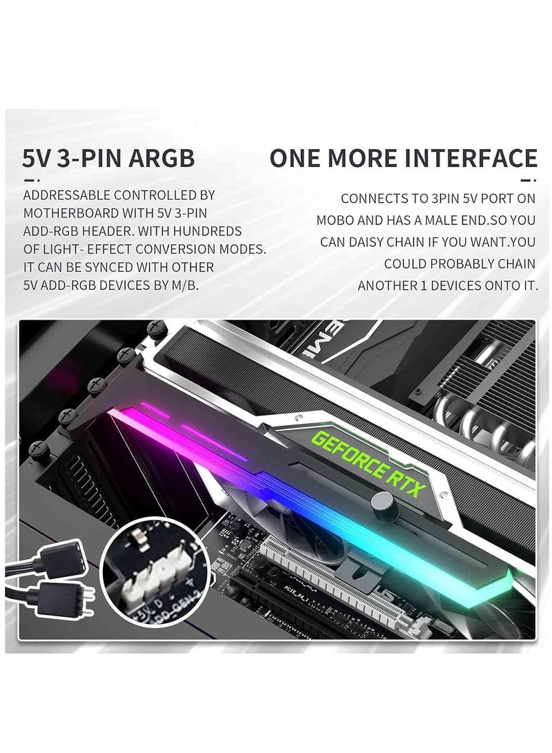 حامل وحدة معالجة الرسوميات، حامل بطاقة فيديو يدعم وحدة معالجة الرسوميات، حامل بطاقة فيديو/حامل حافظة، تجنب ثني بطاقة الرسوميات (ARGB LED) - Image 3