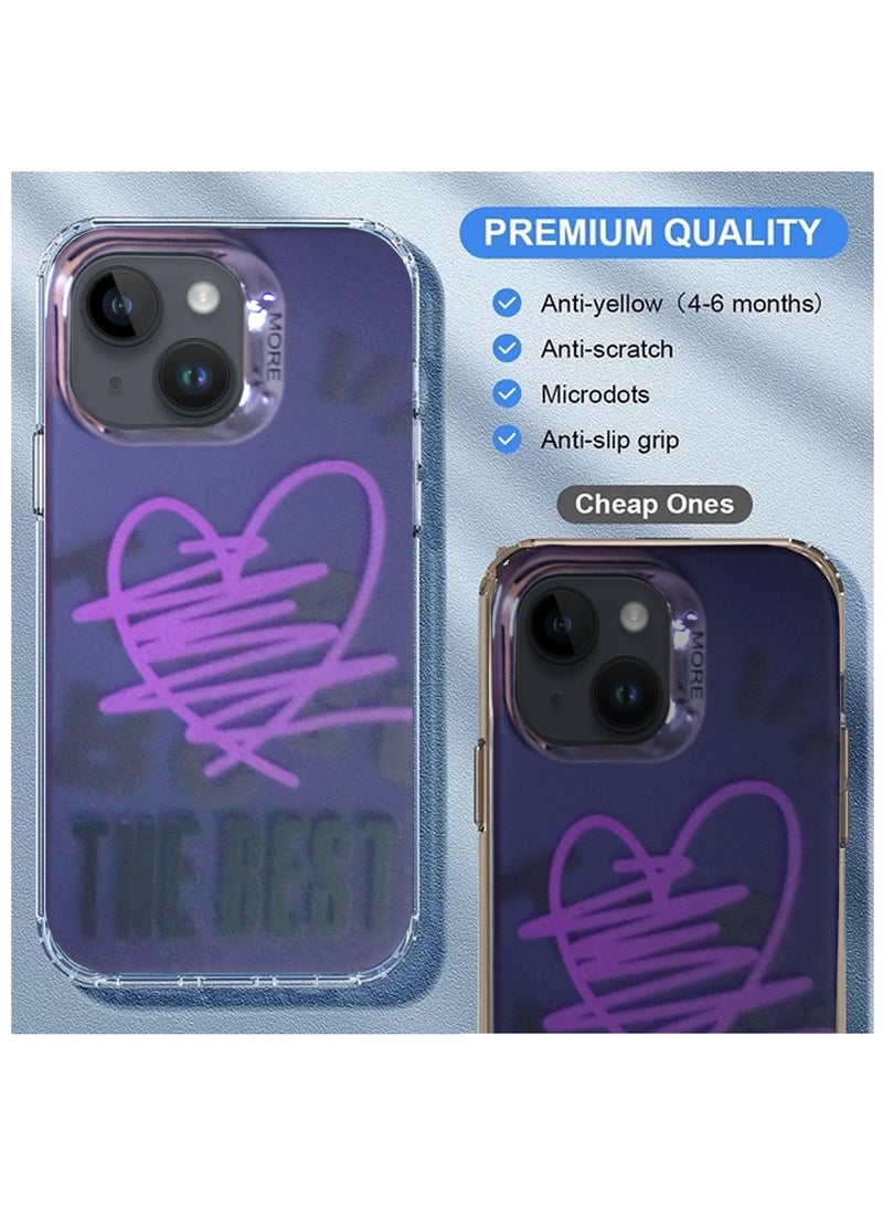 Wtech More Series Colorful Design Protective Case Cover For Apple iPhone 15 2023 Purple/Metallic - Image 3