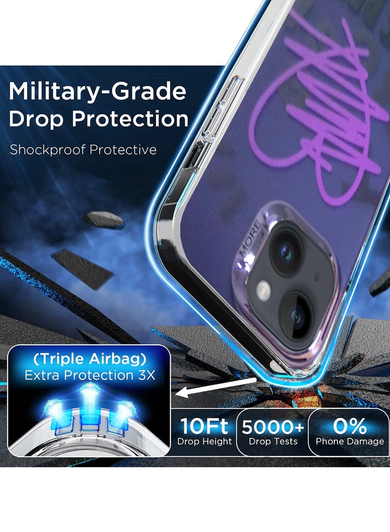 Wtech More Series Colorful Design Protective Case Cover For Apple iPhone 15 2023 Purple/Metallic - Image 2