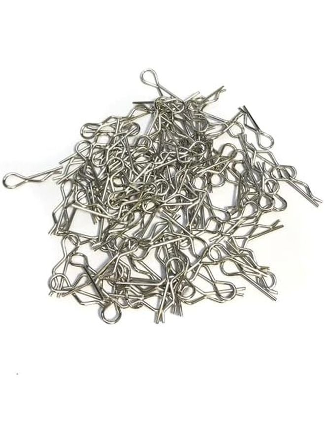 مشابك ودبابيس هيكل سيارة RC فضية 50 قطعة، مثبتات لطرازات Traxxas SCX10 بمقاييس 1/5 و1/8 و1/10 - Image 2