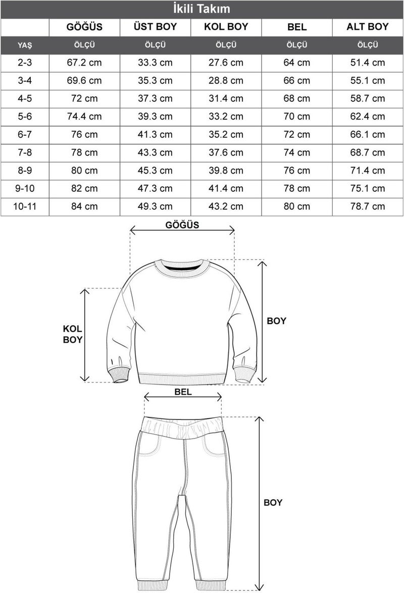 Zepkids Crew Neck Long Sleeve Flower Embroidery Printed Navy Blue Color Girl's Two Piece Set  - Image 4
