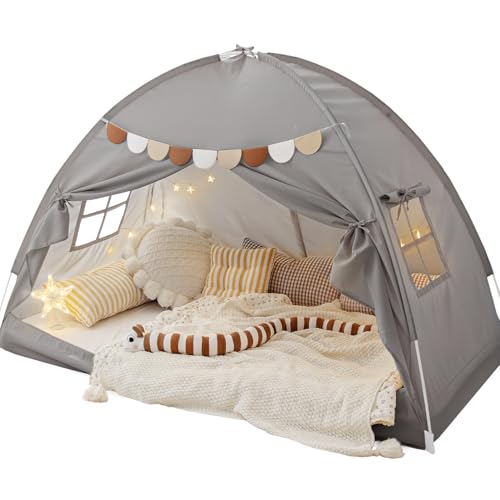 Sherilyn Bed Tent Bed Canopy Bunk Twin Size for Kids, Toddler Tent Indoor Floor Privacy Sleeping Tents Playhouse Drafty Room, Twin Bed Tents Blackout Space on Bed for Boys Girl Birthday, House Gift - Image 1