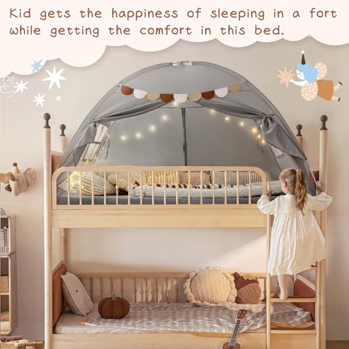 Sherilyn Bed Tent Bed Canopy Bunk Twin Size for Kids, Toddler Tent Indoor Floor Privacy Sleeping Tents Playhouse Drafty Room, Twin Bed Tents Blackout Space on Bed for Boys Girl Birthday, House Gift - Image 2