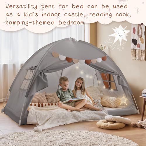 Sherilyn Bed Tent Bed Canopy Bunk Twin Size for Kids, Toddler Tent Indoor Floor Privacy Sleeping Tents Playhouse Drafty Room, Twin Bed Tents Blackout Space on Bed for Boys Girl Birthday, House Gift - Image 5