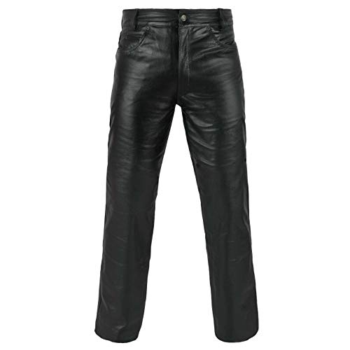 FNine Premium Leather Pants (42 Inches Waist) Black - Image 5