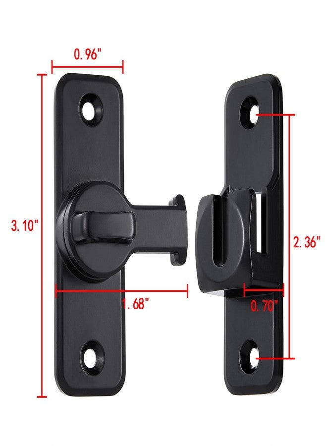 INIRET Black Enhanced Security Flip Latch Lock - Heavy-Duty 90/180 Degree Sliding and Swing Door Latch for Barns, Gates, and More - Image 2