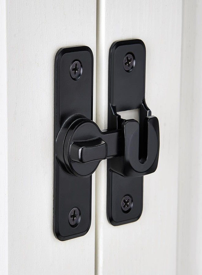 INIRET Black Enhanced Security Flip Latch Lock - Heavy-Duty 90/180 Degree Sliding and Swing Door Latch for Barns, Gates, and More - Image 4