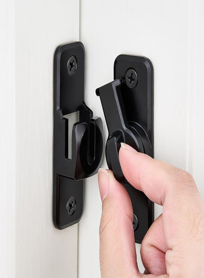 INIRET Black Enhanced Security Flip Latch Lock - Heavy-Duty 90/180 Degree Sliding and Swing Door Latch for Barns, Gates, and More - Image 3