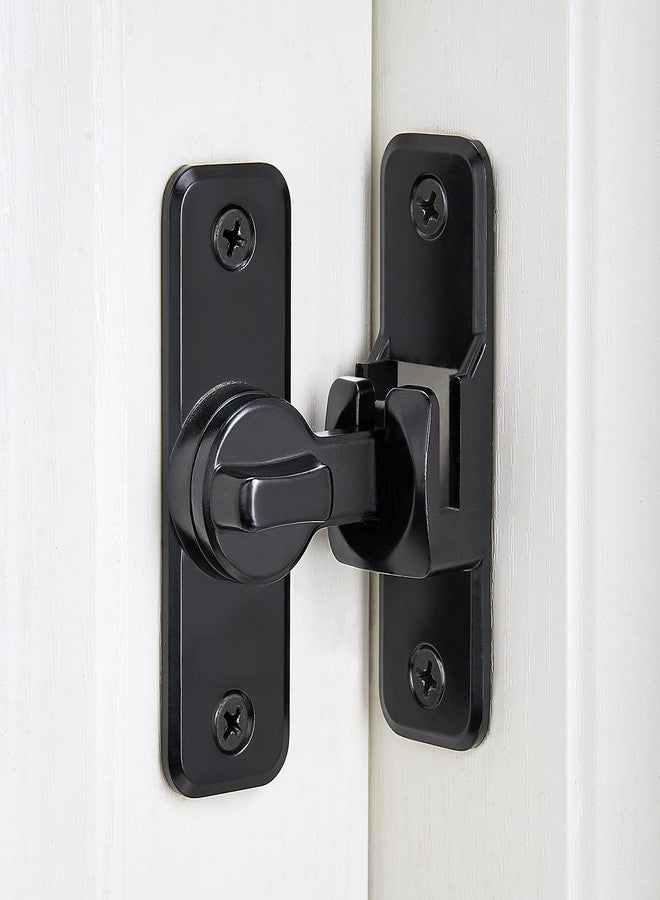 INIRET Black Enhanced Security Flip Latch Lock - Heavy-Duty 90/180 Degree Sliding and Swing Door Latch for Barns, Gates, and More - Image 1