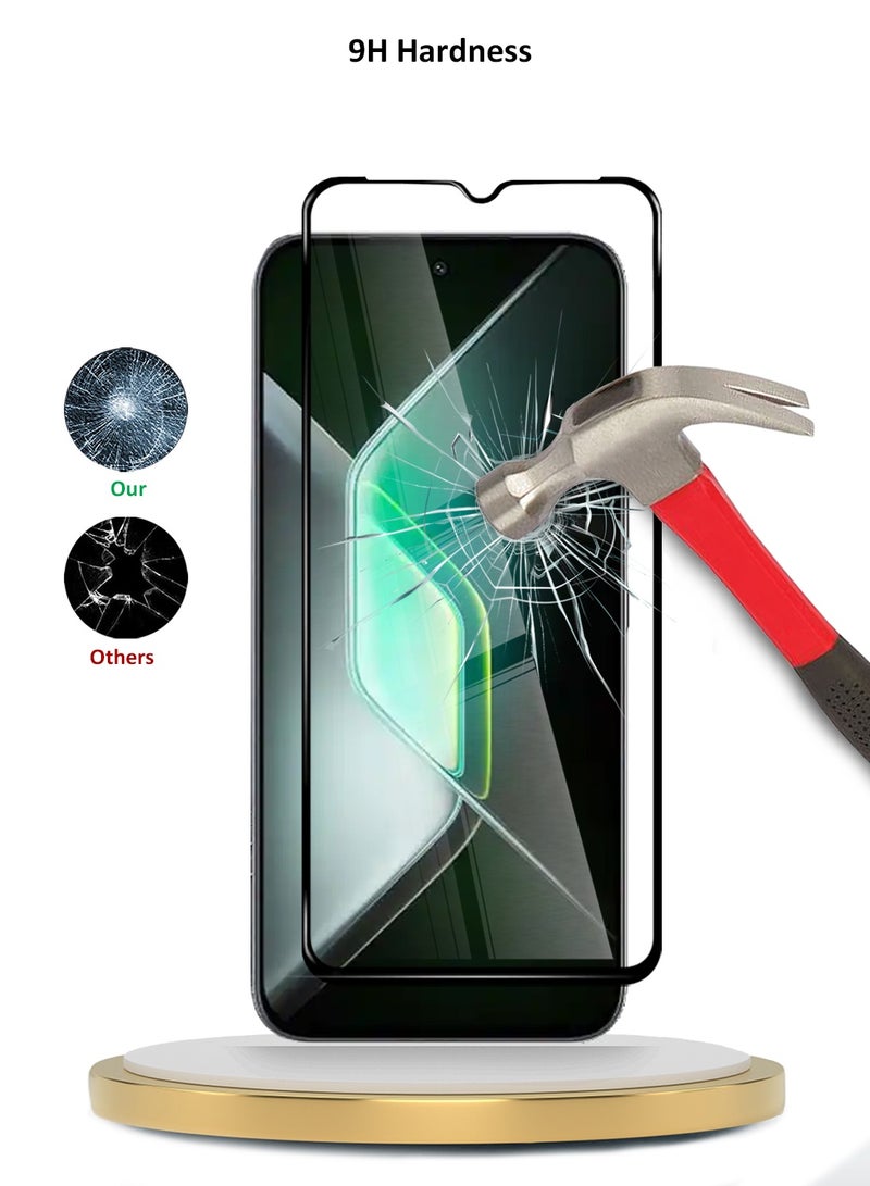Wtech Infinix GT 30 Pro 5G 2025 Premium E2E Series Full Glue Full Cover Tempered Glass Screen Protector (MSGECN) - Clear/Black - Image 3