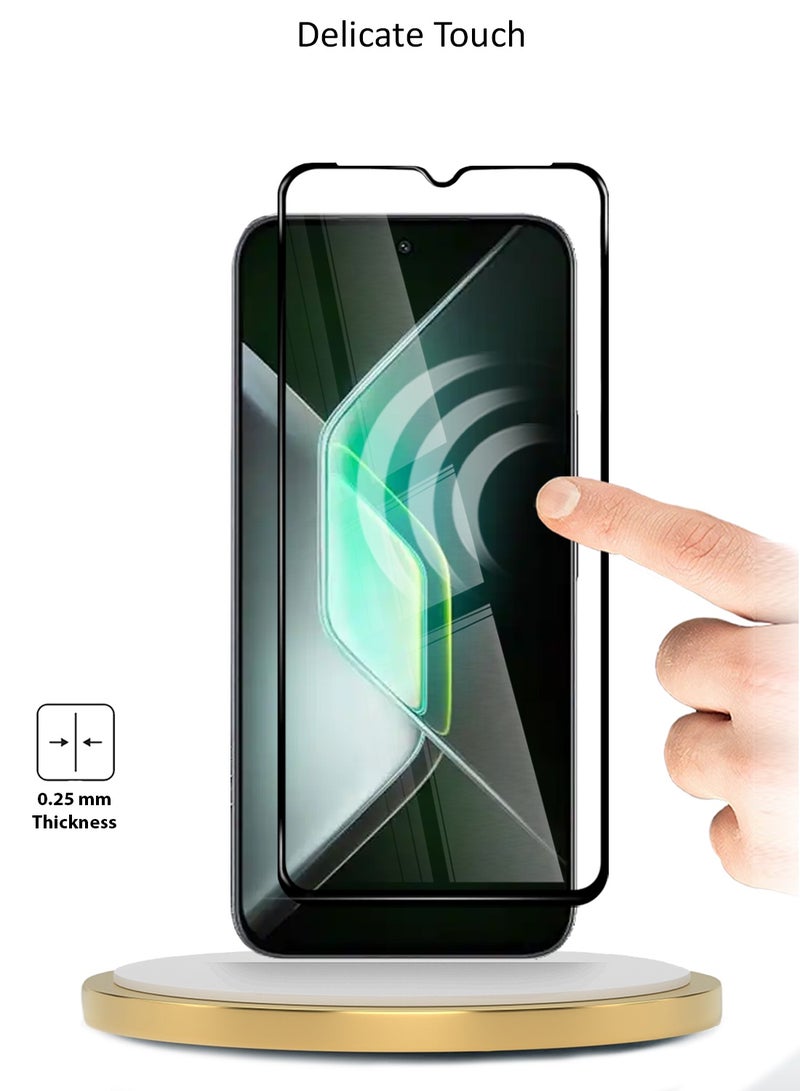 Wtech Infinix GT 30 Pro 5G 2025 Premium E2E Series Full Glue Full Cover Tempered Glass Screen Protector (MSGECN) - Clear/Black - Image 4