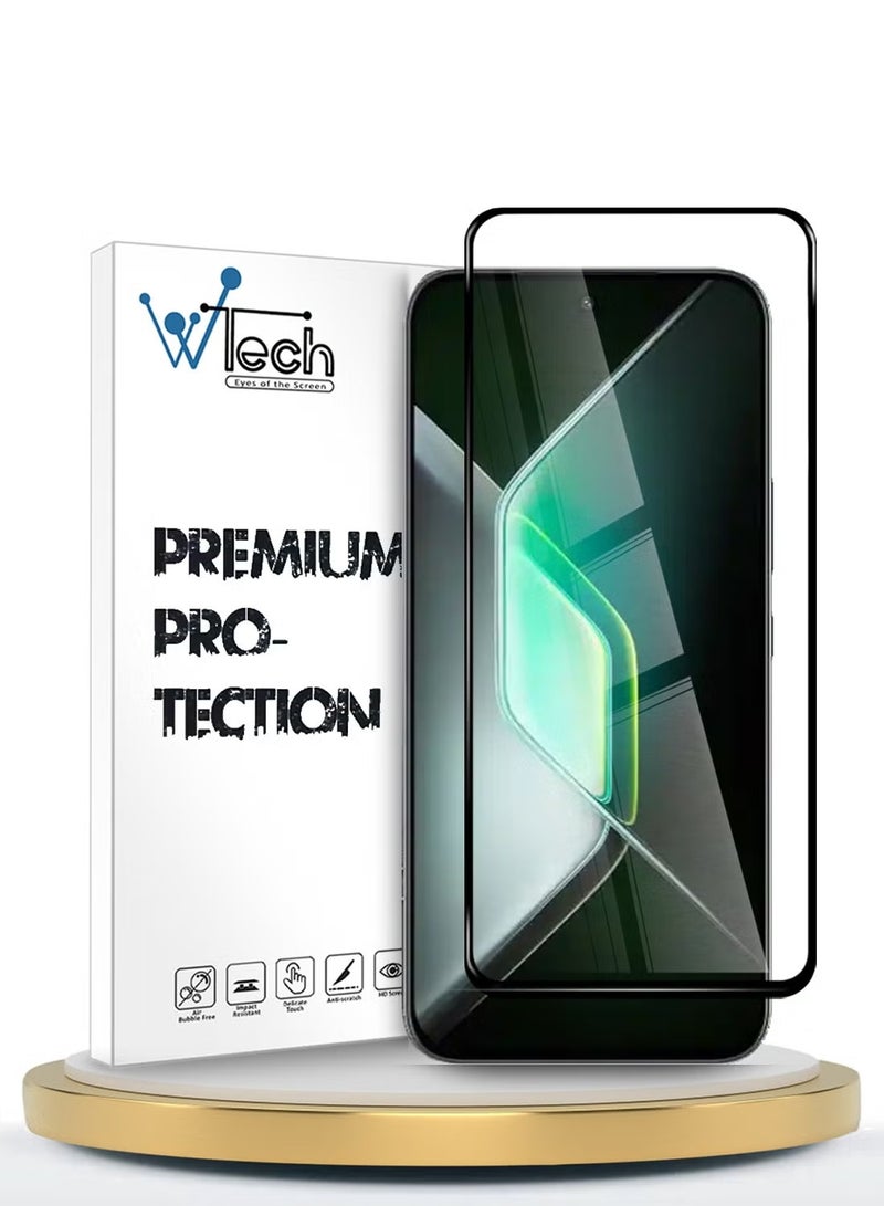 Wtech Infinix GT 30 Pro 5G 2025 Premium E2E Series Full Glue Full Cover Tempered Glass Screen Protector (MSGECN) - Clear/Black