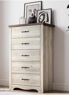 LINSY HOME LINSY HOME -  Wood Dresser Chest, closet Cabinet With 5 Drawers , Dressers Organizer for Bed Room Living Room, Closet, Nursery,Beige  Color, size 67.7L*39.8W*108.4H cm  - Image 1