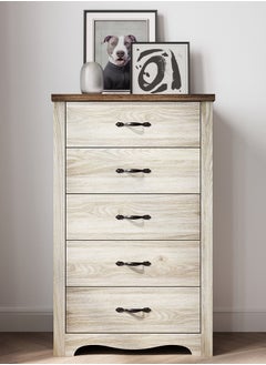 LINSY HOME LINSY HOME -  Wood Dresser Chest, closet Cabinet With 5 Drawers , Dressers Organizer for Bed Room Living Room, Closet, Nursery,Beige  Color, size 67.7L*39.8W*108.4H cm  - Image 2