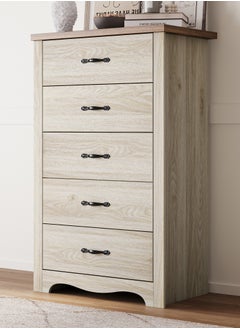LINSY HOME LINSY HOME -  Wood Dresser Chest, closet Cabinet With 5 Drawers , Dressers Organizer for Bed Room Living Room, Closet, Nursery,Beige  Color, size 67.7L*39.8W*108.4H cm  - Image 4