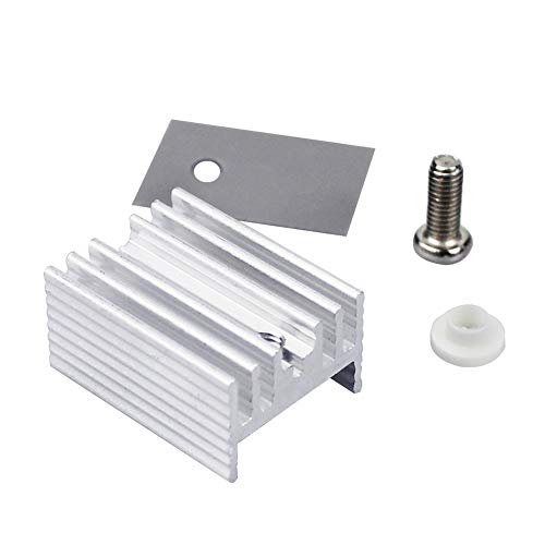 WayinTop 10 Packs TO-220 Aluminum Heatsink & Insulator/Mounting Kits for TO-220 MOSFET Transistor, TO-220 Heatsink + M3 Screw + Screw Washer + Insulator Rubberized Silicone (20mmx15mmx10mm) - Image 4