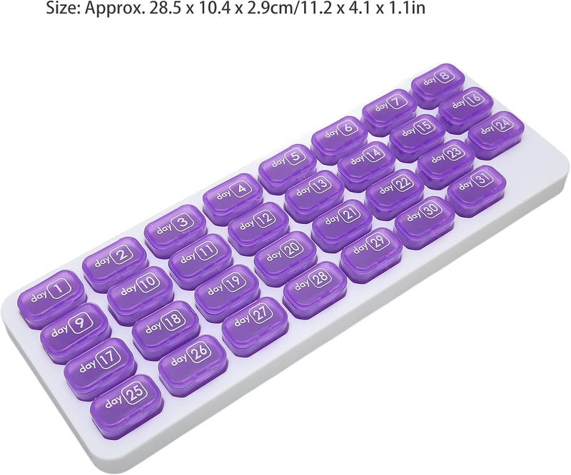 klarako Monthly Pill Organizer, 4 Weeks Pill Case Moisture-Proof, 31 Day 4 Week Pill Cases Small Compartments to Hold Vitamin and Travel Medicine Organizer Once a Day - Image 5