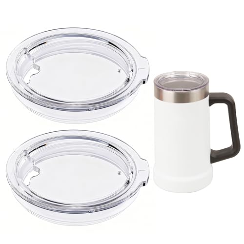 LUVCOSY 2PCs Replacement Cup Lids for Stanley 24oz Stay-Chill Beer Stein/Insulated Stainless Steel Party Mug, Transparent Drinking Cup Covers (Mug NOT Included) - Image 1